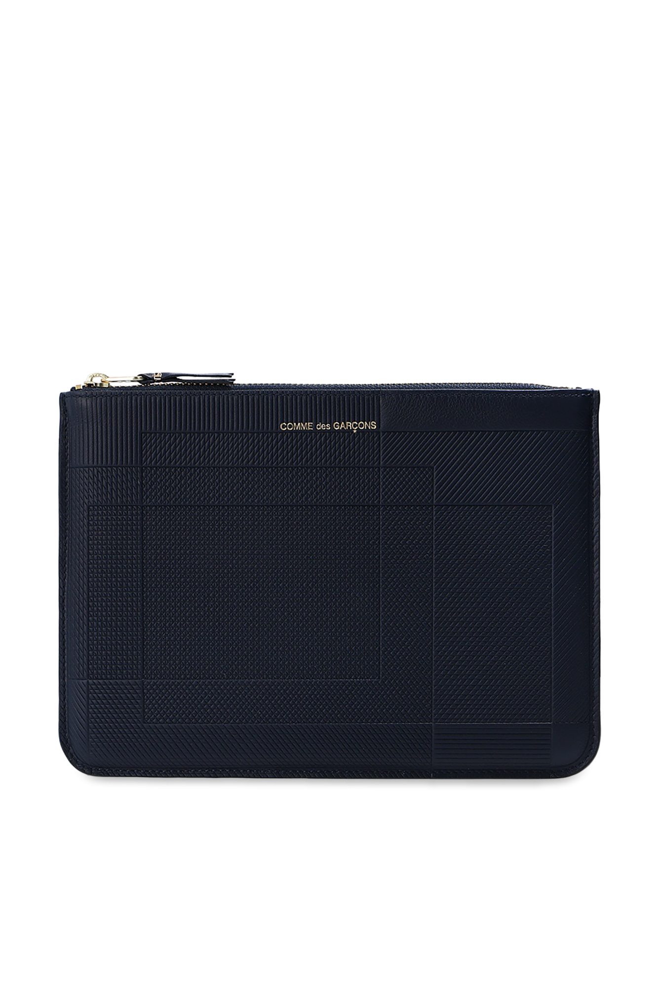 Navy blue Leather pouch with logo Comme des Garçons
